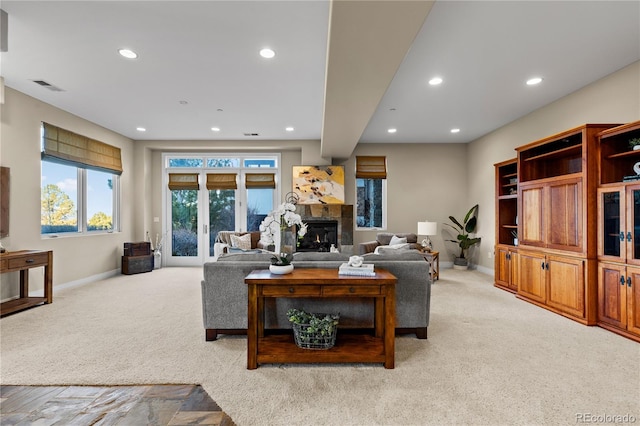 view of carpeted living room