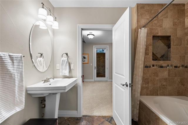 bathroom with shower / tub combo