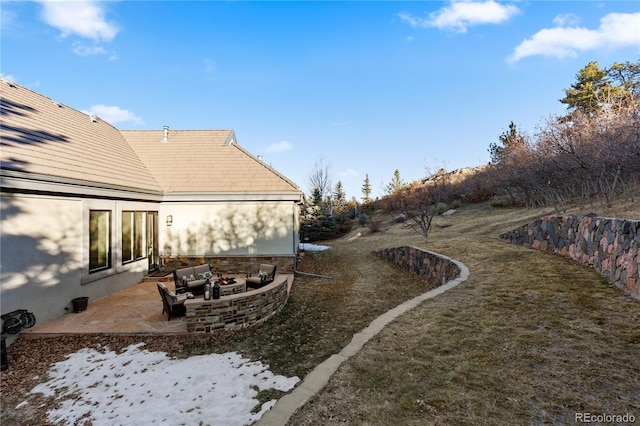 view of yard with a patio area