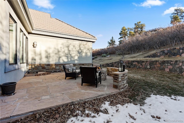 view of patio with an outdoor living space