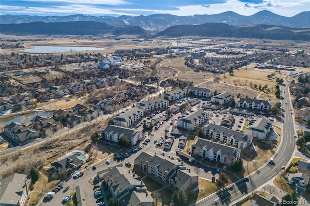 bird's eye view featuring a mountain view