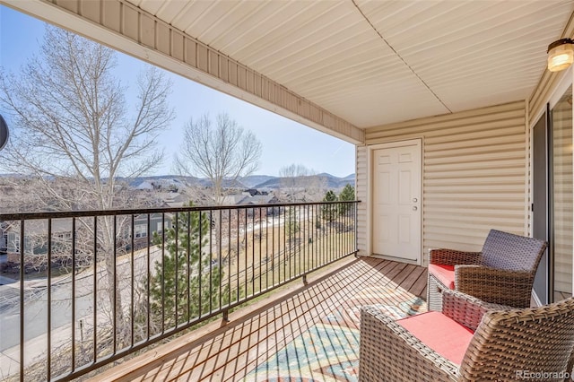 balcony with a mountain view