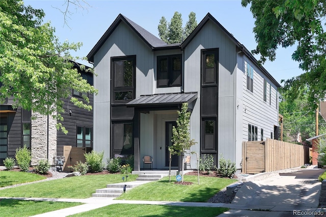 3149 W 35th Ave, Denver, CO 80211 - modern farmhouse style home featuring a standing seam roof and a metal roof