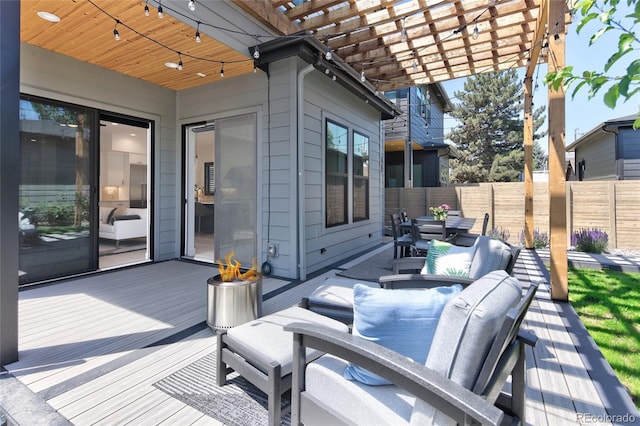 3149 W 35th Ave, Denver, CO 80211 - deck with a pergola, outdoor dining space, and an outdoor hangout area