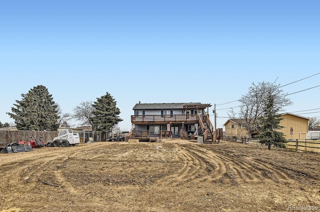 view of front of home featuring a deck