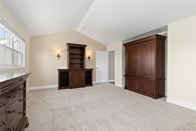 1774 Spring Water Pl, Highlands Ranch, CO 80129 - unfurnished bedroom with lofted ceiling, light carpet, and baseboards