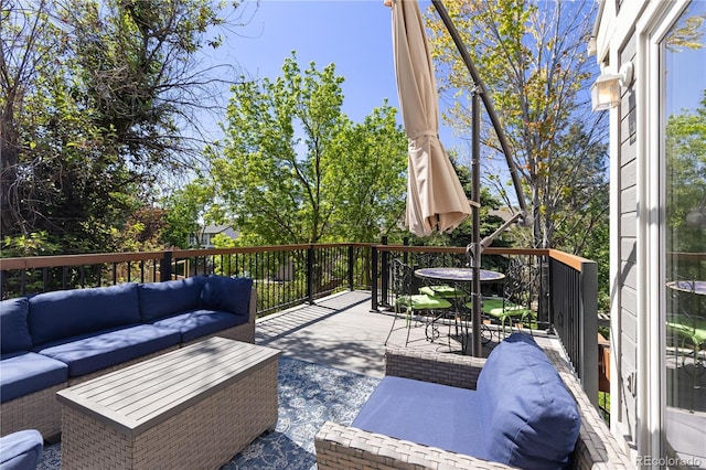 1774 Spring Water Pl, Highlands Ranch, CO 80129 - wooden deck featuring an outdoor living space