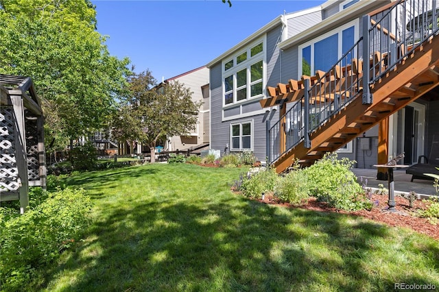 1774 Spring Water Pl, Highlands Ranch, CO 80129 - view of green lawn with stairs