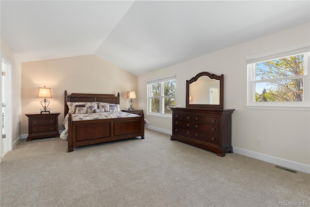 1774 Spring Water Pl, Highlands Ranch, CO 80129 - bedroom featuring lofted ceiling, light carpet, and baseboards