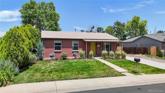 1741 W 55th Pl, Denver, CO 80221 - ranch-style home with brick siding and roof with shingles