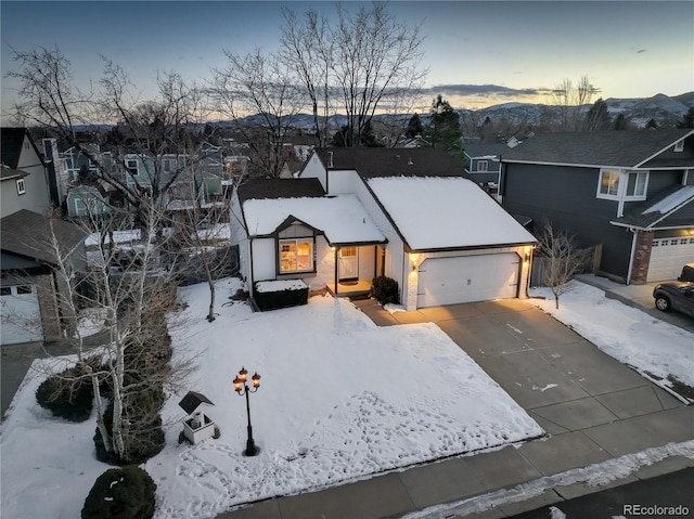 view of front of house with a garage