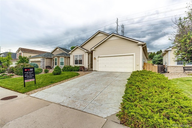 22026 Hill Gail Way, Parker, CO 80138 - ranch-style home featuring concrete driveway and an attached garage