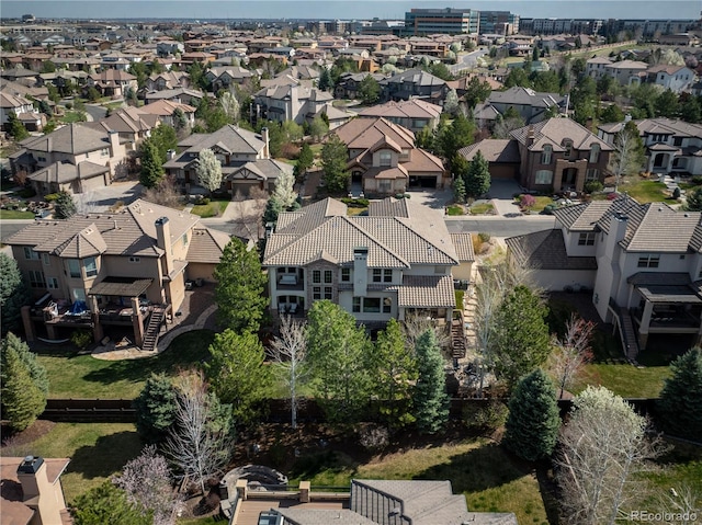 aerial view featuring a residential view