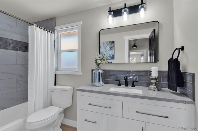 bathroom with vanity, toilet, and walk in shower