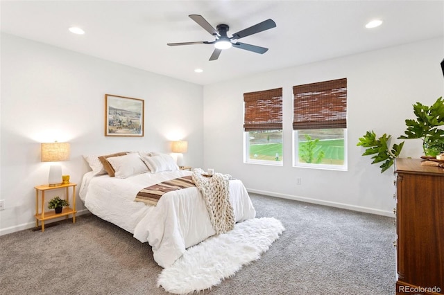 8057 Monte Vista Cir, Littleton, CO 80125 - carpeted bedroom featuring recessed lighting, baseboards, and ceiling fan