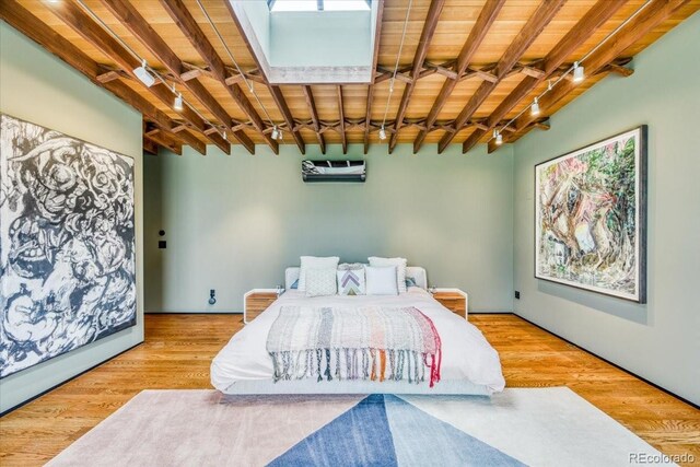 421 Z Rd, Silverthorne, CO 80498 - bedroom with wood finished floors and a wooden ceiling with exposed beams