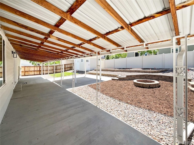5480 W 74th Ave, Arvada, CO 80003 - view of patio / terrace with a fire pit and a fenced backyard