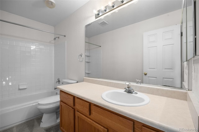 3087 Deer Creek Trl, Highlands Ranch, CO 80129 - bathroom with vanity, toilet, and  shower combination