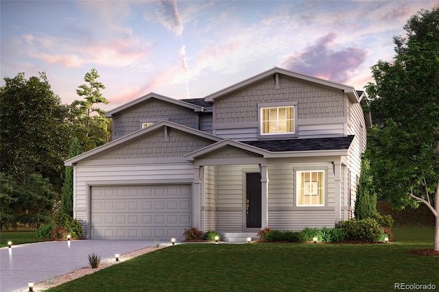 14440 Ranch St, Mead, CO 80504 - craftsman-style home featuring concrete driveway, a yard, and an attached garage
