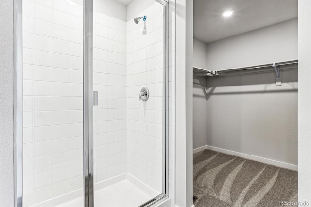 14440 Ranch St, Mead, CO 80504 - bathroom featuring a spacious closet and a stall shower