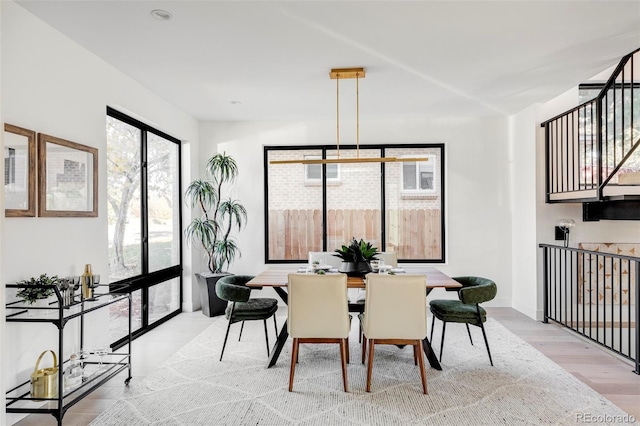 dining area featuring light hardwood / wood-style flooring