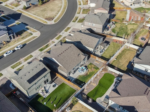 bird's eye view featuring a residential view