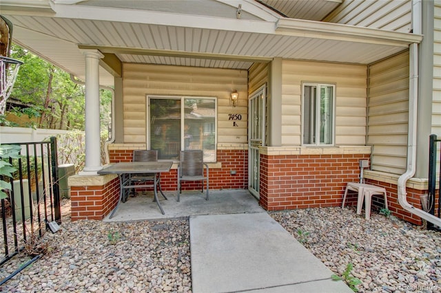 view of patio / terrace featuring covered porch