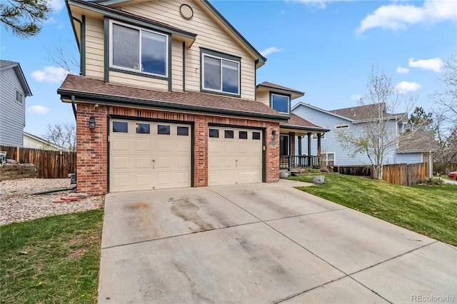 12551 W 84th Cir, Arvada, CO 80005 - traditional-style home featuring a front lawn, brick siding, fence, and a garage