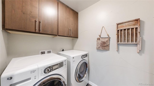 1426 S Pearl St, Denver, CO 80210 - laundry room featuring cabinet space and separate washer and dryer