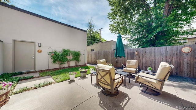 1426 S Pearl St, Denver, CO 80210 - fenced backyard with a patio area and outdoor lounge area