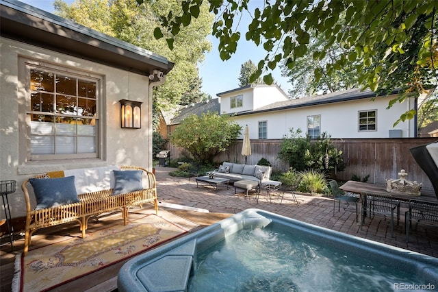 view of pool with an outdoor hangout area and a patio area