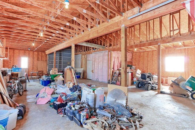 misc room featuring a garage