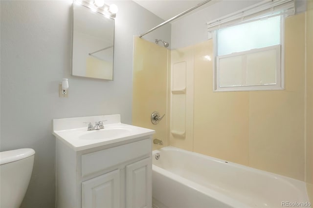 5455 Dudley Ct, Arvada, CO 80002 - full bath featuring toilet, shower / bathtub combination, and vanity