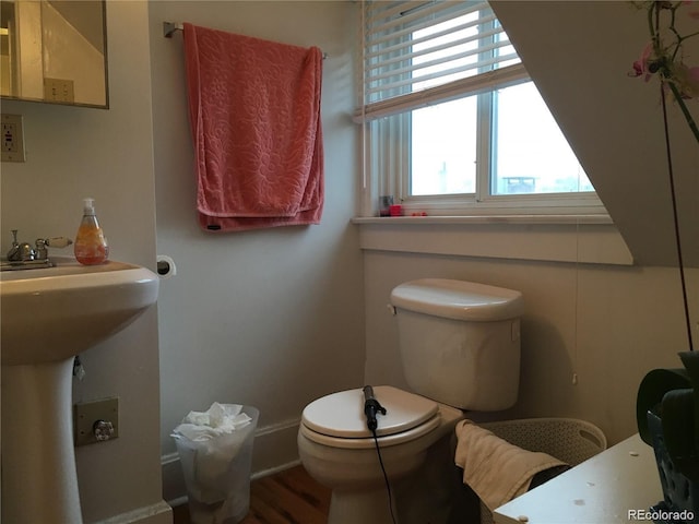 bathroom featuring toilet and sink