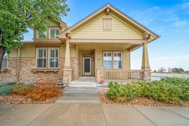 view of front of property with covered porch