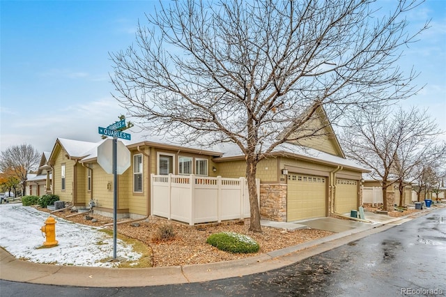 view of front of house with a garage