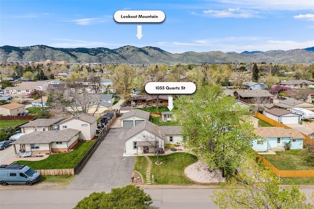 1055 Quartz St, Golden, CO 80401 - aerial view of residential area featuring a mountain backdrop