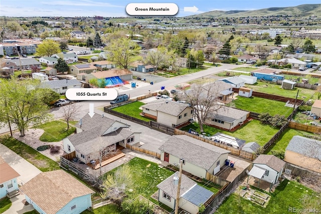 1055 Quartz St, Golden, CO 80401 - aerial view of residential area featuring mountains