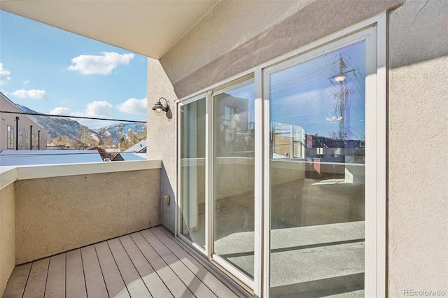 balcony with a mountain view