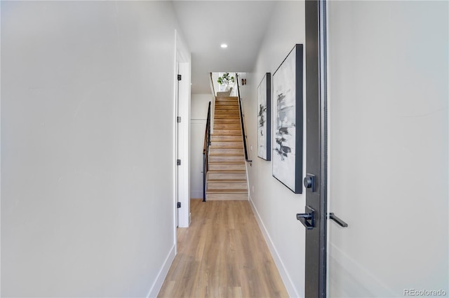 hall featuring light wood-type flooring