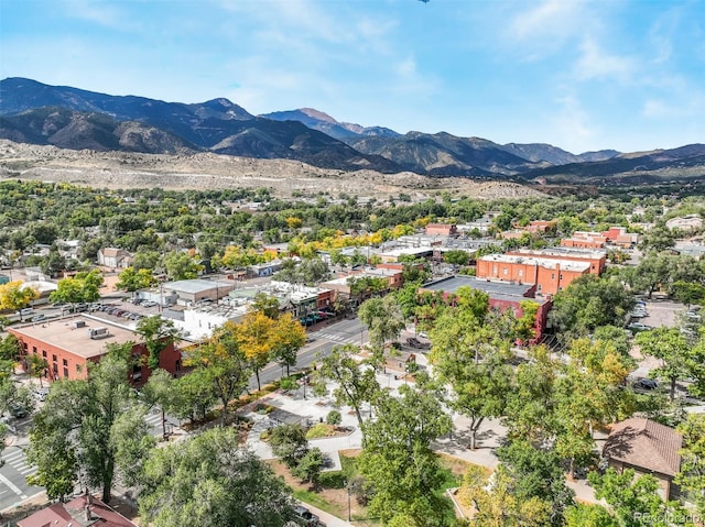 aerial view featuring a mountain view