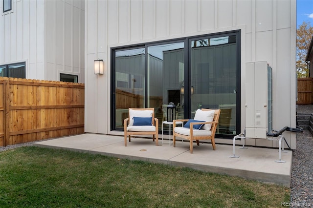 exterior space featuring a patio area and a yard