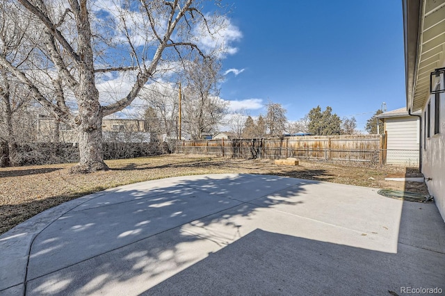 view of patio featuring a fenced backyard