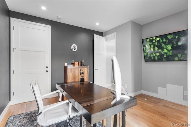 3103 W 18th Ave, Denver, CO 80204 - office with light wood-style flooring and recessed lighting