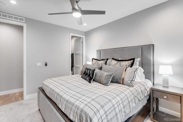 3103 W 18th Ave, Denver, CO 80204 - bedroom featuring recessed lighting, ceiling fan, and carpet floors