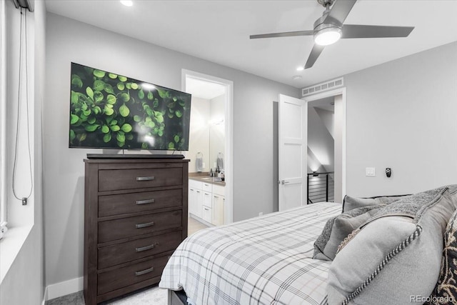 3103 W 18th Ave, Denver, CO 80204 - bedroom with ensuite bath and ceiling fan