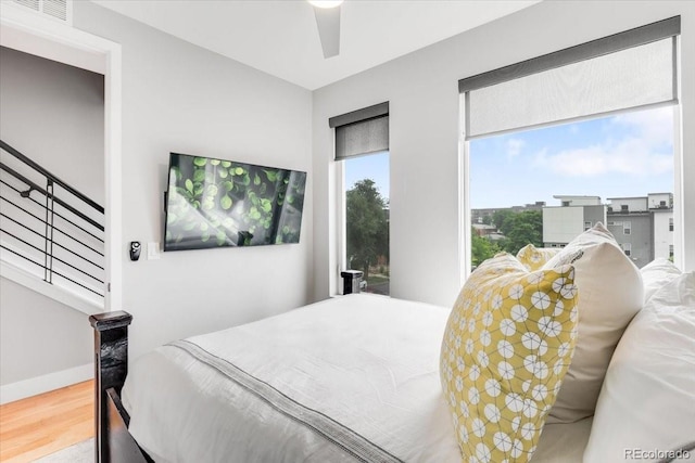 3103 W 18th Ave, Denver, CO 80204 - bedroom featuring wood finished floors and ceiling fan