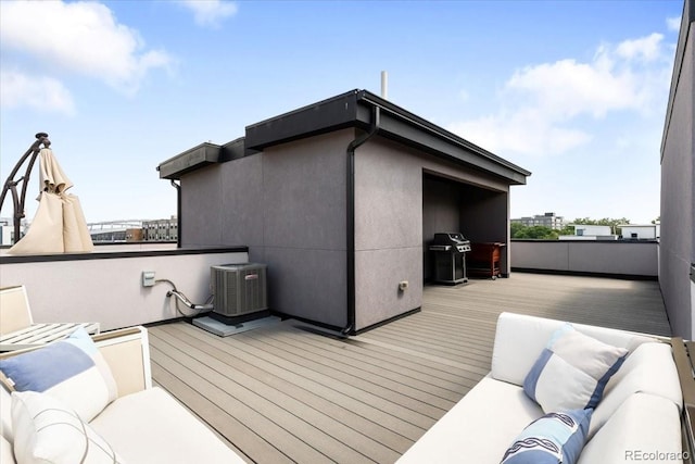 3103 W 18th Ave, Denver, CO 80204 - wooden deck featuring grilling area and outdoor lounge area