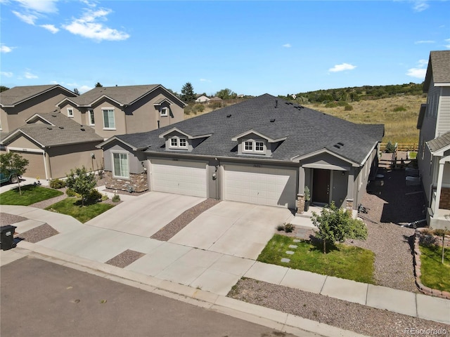 view of front of house with a garage