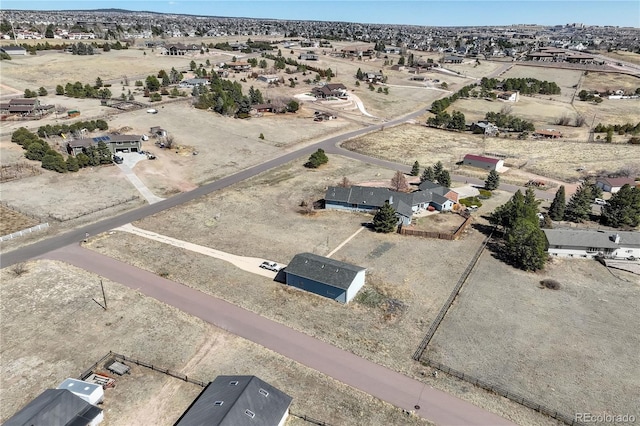 aerial view with a desert view